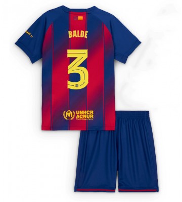 Barcelona Alejandro Balde #3 Primera Equipación Niños 2025-26 Manga Corta (+ Pantalones cortos)